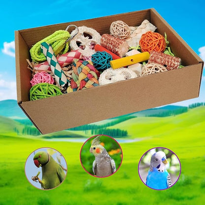 bird toys，Colorful Parrot Foraging and Tearing Toy Box - Image 4