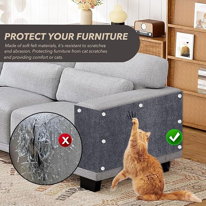 78.7"X15.8" Cat Scratching Mat, Self-Adhesive Cat Scratch Carpet, DIY Cats - Image 3