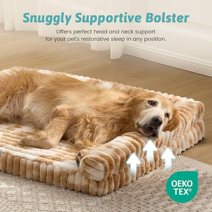 Cute Dog Bed for Extra Large Dogs, Faux Rabbit Fur Orthopedic Dog Bed - Image 5