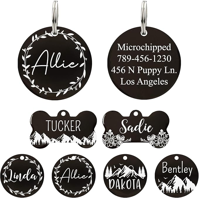 UltraJoys Stainless Steel Pet ID Tag Dog Name Tags Personalized Front and Back by UltraJoys
