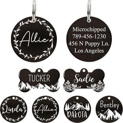 UltraJoys Stainless Steel Pet ID Tag Dog Name Tags Personalized Front and Back by UltraJoys