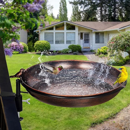 DREAMSOUL Deck Mounted Bird Bath Metal Birdbath Bowl Unheated - Image 9