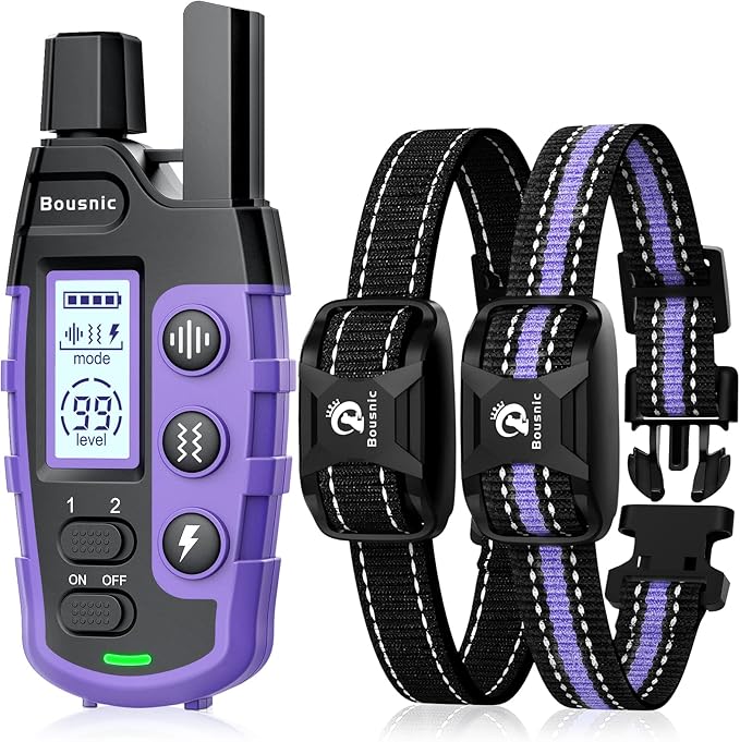 Bousnic Dog Shock Collar 2 Dogs - 3300 ft Waterproof Training Collar by BOUSNIC