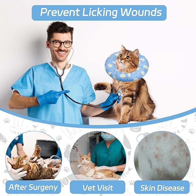 Cat Cone Collar Soft, Adjustable Cat Recovery Collars Kitten Cones to Stop - Image 6