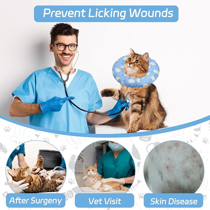 Cat Cone Collar Soft, Adjustable Cat Recovery Collar Kitten Cones to Stop - Image 6