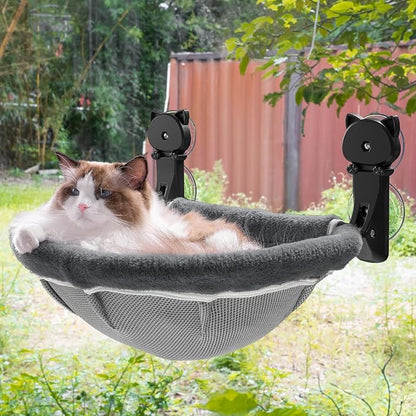 Cat Window Perch Cordless, Foldable & Stable Cat Beds- Breathable Cat Window by JUNSPOW