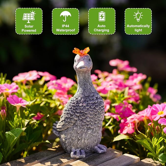 Solar Garden Statue Goose Figurine – Outdoor Decoration - Image 5