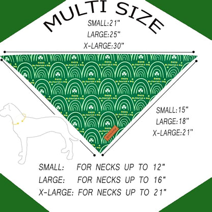 Realeaf St. Patrick's Day Dog Bandanas 2 Pack, Reversible Green Dog Scarf - Image 2