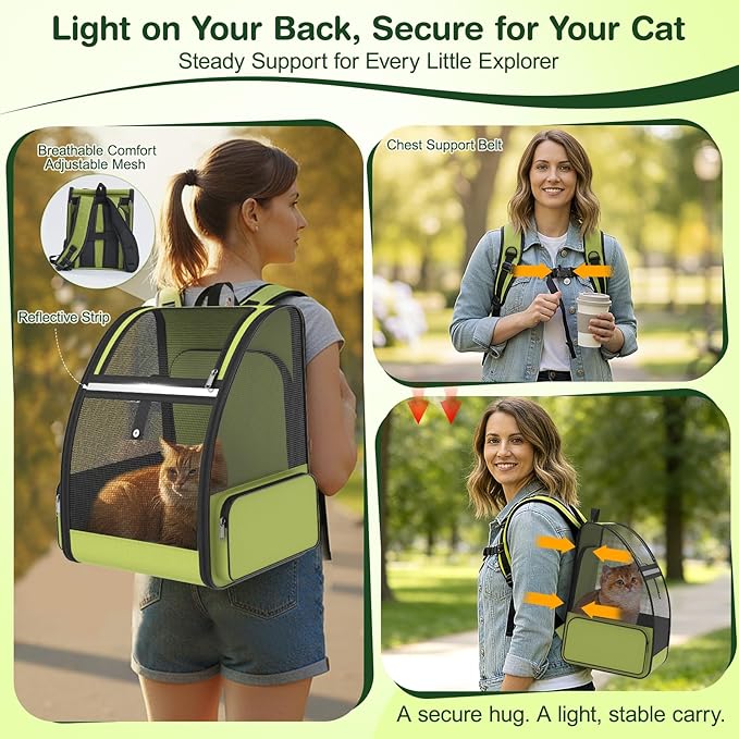Cat Backpack Carrier for Travel Hiking: Expandable Foldable Breathable Mesh - Image 5