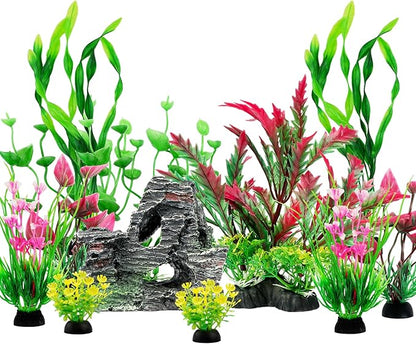 Fish Tank Accessories Aquarium Plants, Aquarium Decorations Plants by QUOZUO