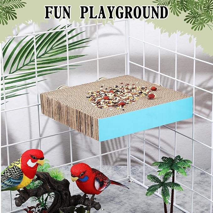 Skyygemm 2 Pieces Parrot Toy Bird Chew Cage Accessories Flat Perch Bird Paw - Image 2