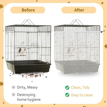 Bird Cage Cover, 60-118'' Large, 31.5'' H Adjustable Nylon Mesh Net, Soft Airy - Image 4