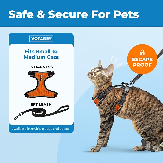 Voyager Escape-Proof Step-in Lock Cat Harness & 5ft Neoprene-Handle Leash Set - Image 2