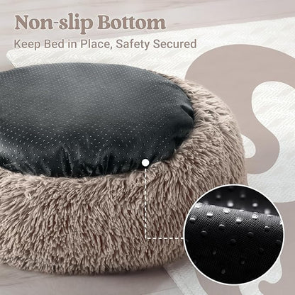 rabbitgoo Cat Beds for Indoor, 20 inches Machine Washable, Fluffy Round Pet Bed - Image 7