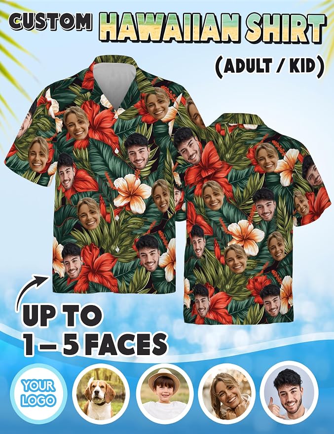 Custom Hawaiian Shirt with Face Photo Picture - Image 4