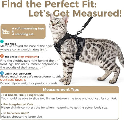 Cat Harness and Leash Set Escape Proof Tactical Medium Kitten Harness Emotional - Image 2