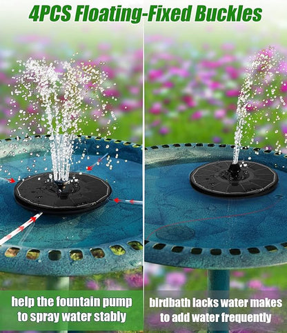 SZMP Solar Water Fountain Upgraded 100% Glass Panel, 3.5W Solar Powered - Image 5