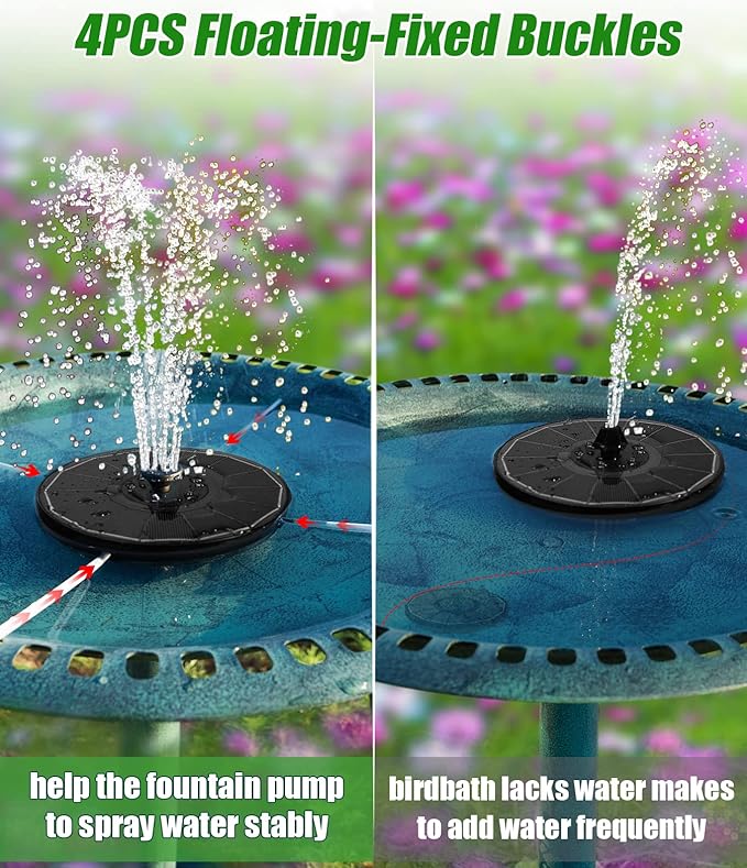 SZMP Solar Water Fountain Upgraded 100% Glass Panel, 3.5W Solar Powered - Image 5