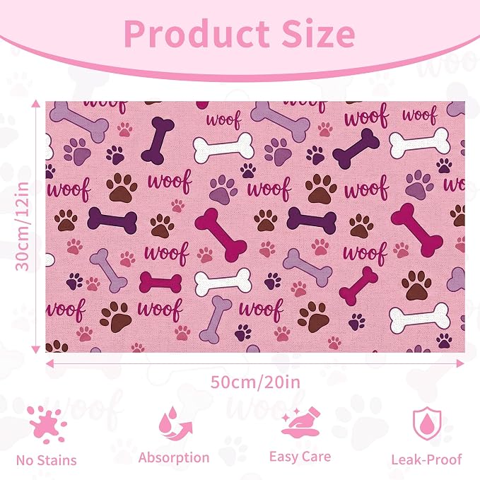 Dog Feeding Mat 20 x 12 Inch, Waterproof Non Slip Rubber Pet Bowl Pad Mat - Image 2