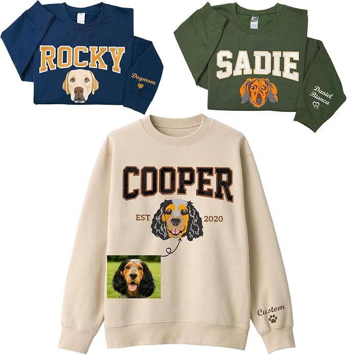 Custom Pet Embroidered Sweatshirt by Lullbabymall