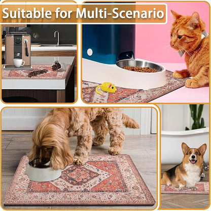 Absorbent Pet Dog Bowl Mat for Food and Water, Pet Cat Food Feeding Mat - Image 7