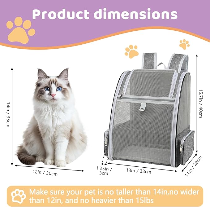 Cat Backpack Carrier Large Pet Backpack - Image 2