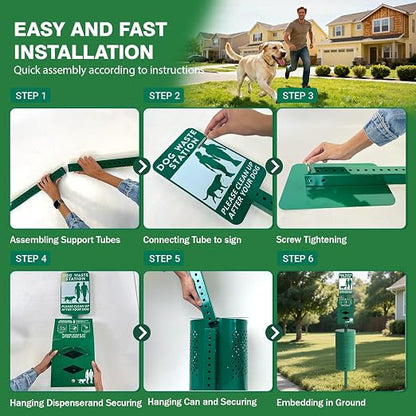 POCHAR Dog Waste Station Outdoor, Aluminum Rustproof Pet Poop Station - Image 6