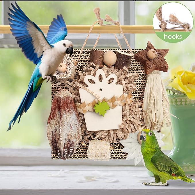Kyouki Bird Toys, Parakeet Toys, Parrot Toy, Conure Hanging Chewable Cardboard - Image 4