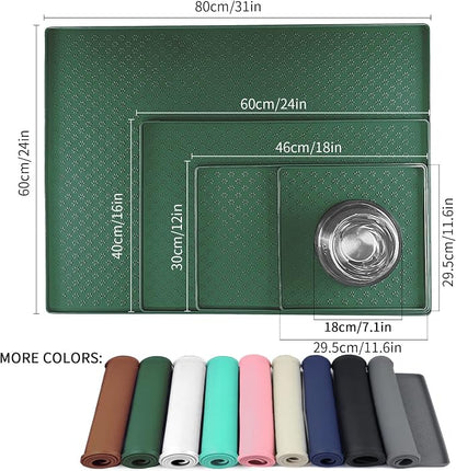 Ptlom Pet Placemat for Dog and Cat, Waterproof Silicone Pet Feeding Bowl Mats - Image 2