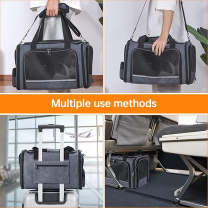 Cat Carrier Pet Travel Carrier by Airplane Approved Under seat, TSA Airline - Image 5