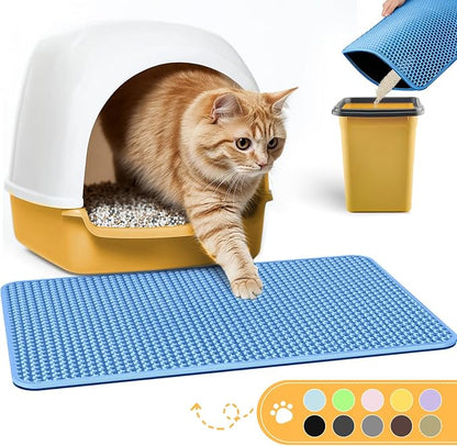 Cat Litter Mat - 23.2'' x 14.6'' Small Litter Trapping Mat, Waterproof by Powools