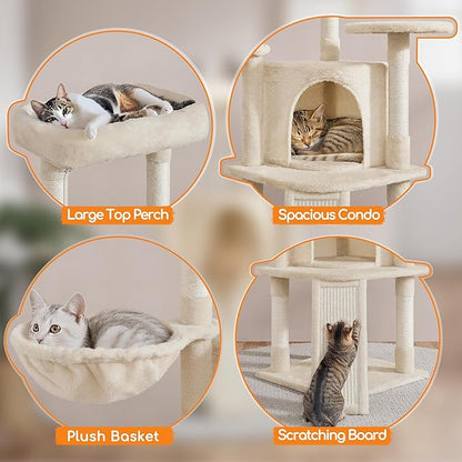 Yaheetech Cat Tree, 42in Play Tower - Image 4
