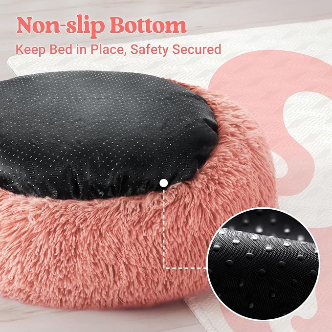 rabbitgoo Dog Bed for Small, 24 inches Machine Washable, Fluffy Donut Pet Bed - Image 7