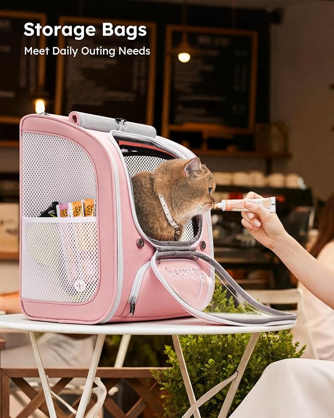 Pecute Cat Backpack Carrier, Large Space Cat Bubble Backpack, Breathable Cat - Image 7