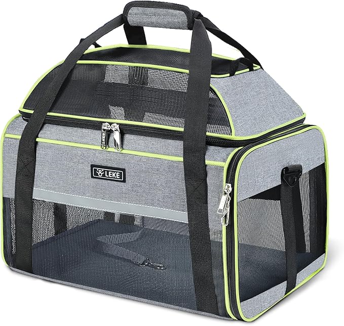 Lekereise Top-Expandable Pet Carrier 17x11x9.5 Inch Alaska Hawaiian Airline by Lekereise