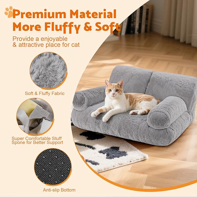 Gimars Upgrade Large Cat Bed for Indoor Cats -Added 10% More Stuff Sponge - Image 4