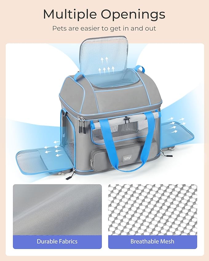 Expandable Cat Dog Carrier: NOBLE DUCK Soft-Sided Pet Carrier Airline Approved - Image 3