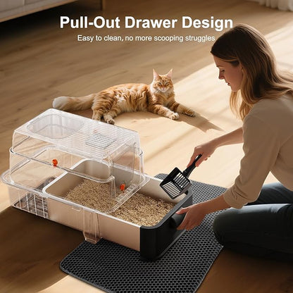 FURTIME Stainless Steel Litter Box - Image 2