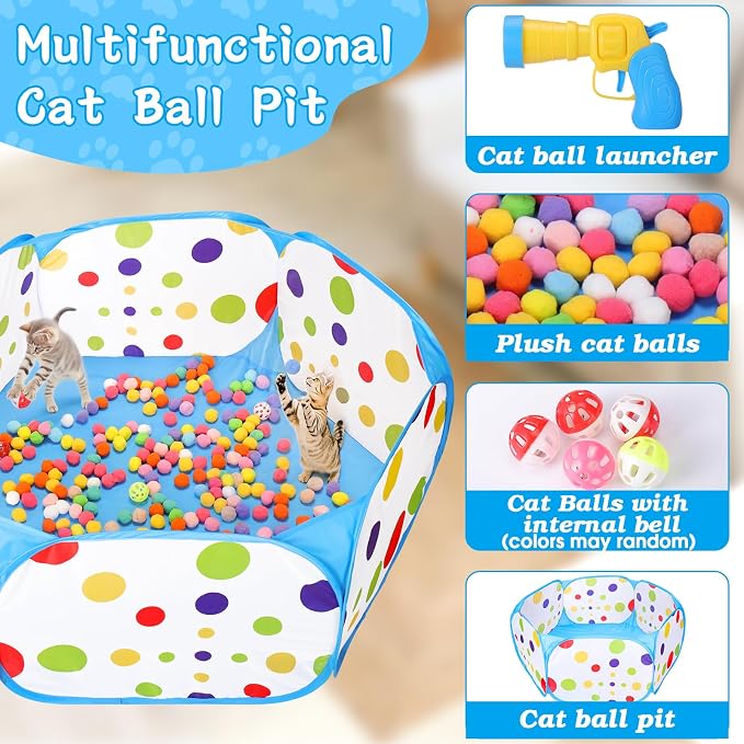 Mity rain Cat Ball Pit with Balls Included, Interactive Cat Toy - Image 2