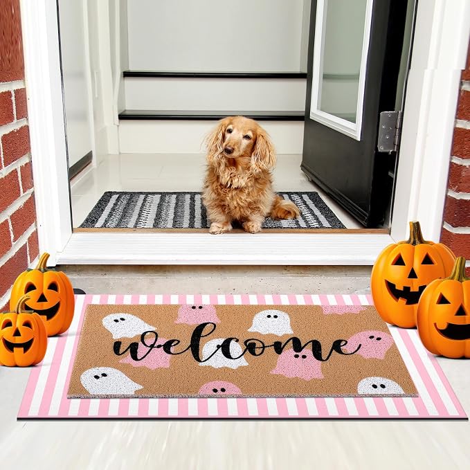 Tinideya 2 Pcs Door Mat Welcome Non Slip Coir Mats Floor Layering Doormats - Image 4