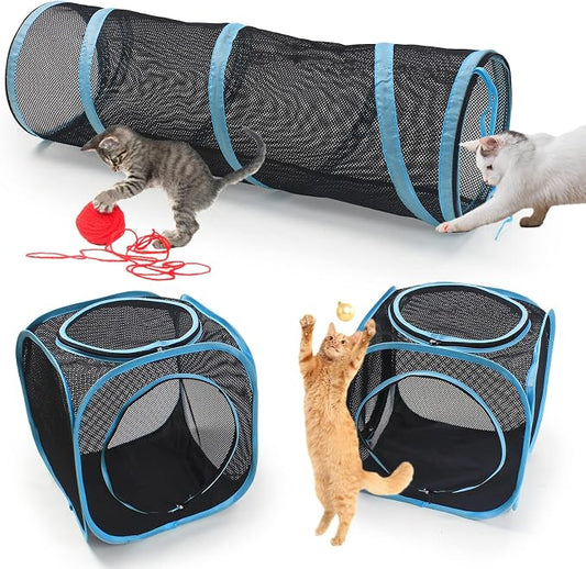 INTURN Cat Furniture Tent for Indoor and Outdoor Playpen Portable Cat Tunnels - Image 2