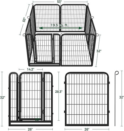 Yaheetech Dog Playpen Outdoor, 32 inch 8 Panels Dog Pen Indoor Heavy Duty Puppy - Image 7