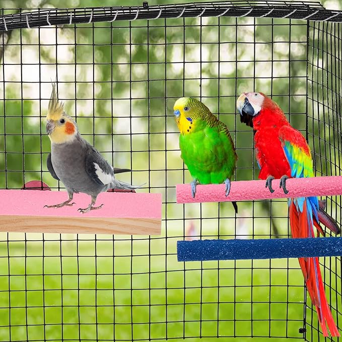 8 Pcs Bird Perch Stand Toy, Colorful Wood Parrot Perch Stand Platform Paw - Image 7