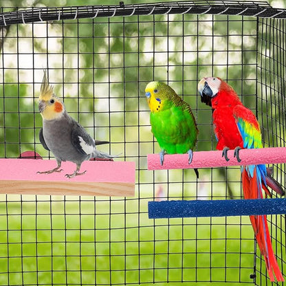 8 Pcs Bird Perch Stand Toy, Colorful Wood Parrot Perch Stand Platform Paw - Image 7