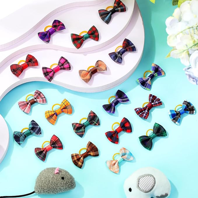 60 Pcs Cute Puppy Dog Hair Bows Small Bowknot Hair Bows - Image 4
