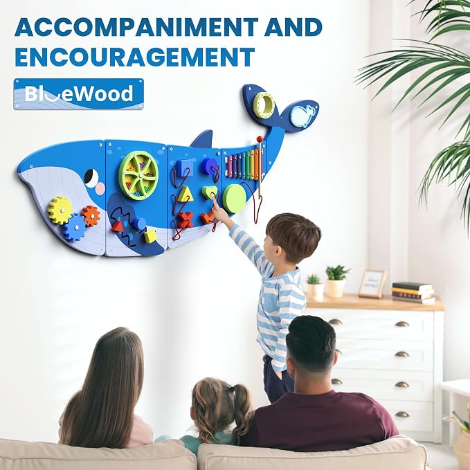 BlueWood Wooden Wall Busy Board Panels, Toddler Learning Activity Center - Image 6