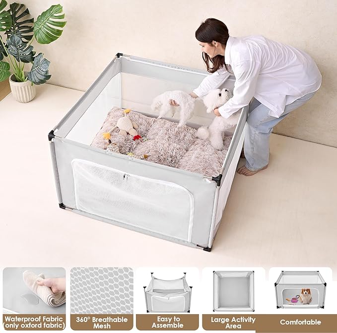 EHEYCIGA 42x42x26 Inches Puppy Playpen Without Top Cover - Image 3