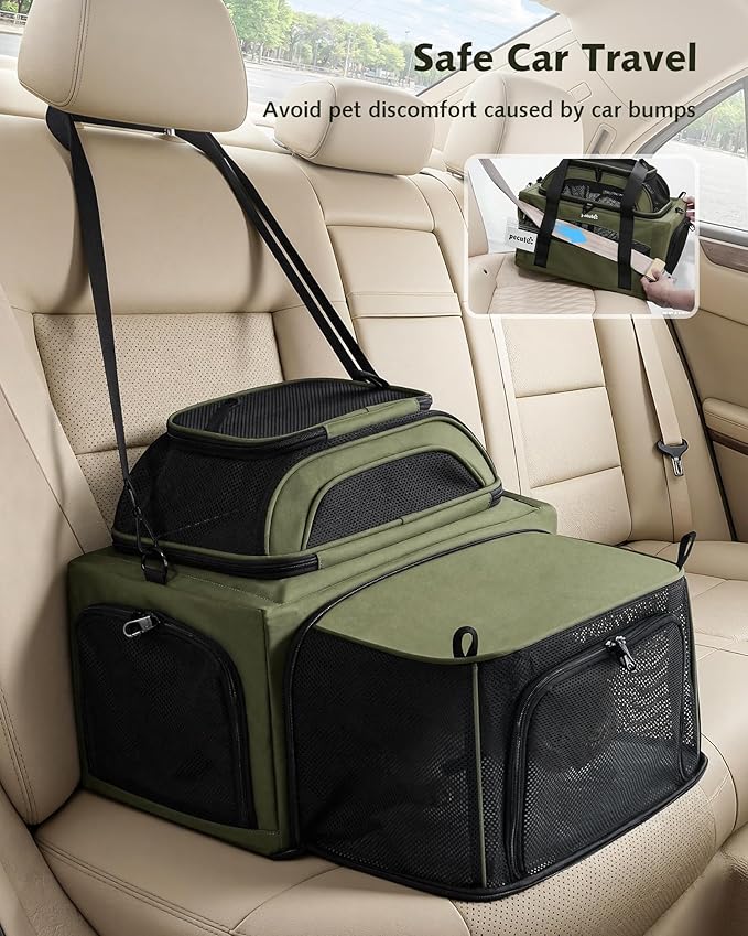 Pecute Top Side Expandable Pet Carrier Airline Approved Dog Cat Carrier - Image 7