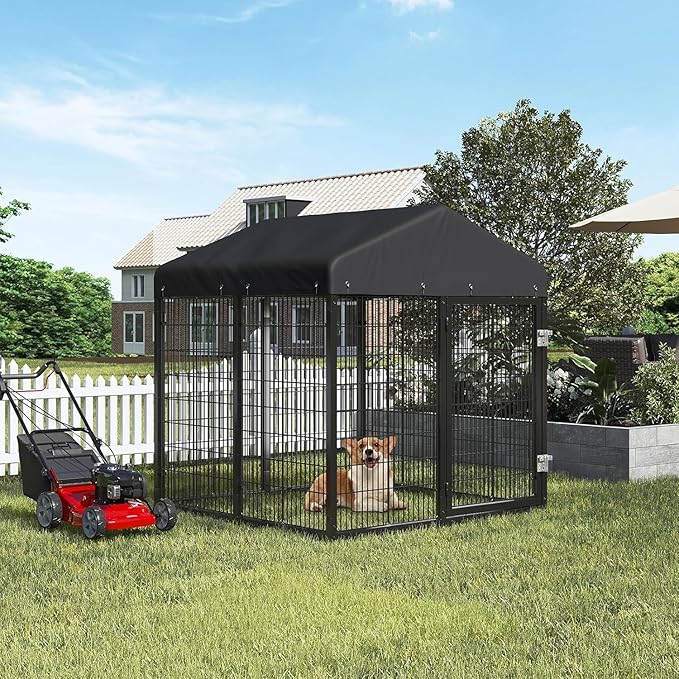 Large Outdoor Dog Enclosure, Heavy Duty Dog Cage by Petony