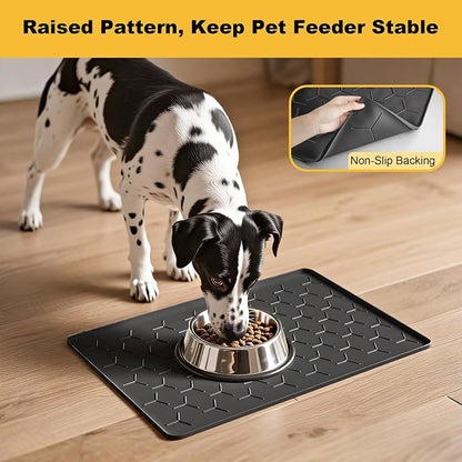 Pieviev 24''x16'' Dog Cat Food Bowl Mat, Silicone Waterproof Food Grade Pet - Image 7